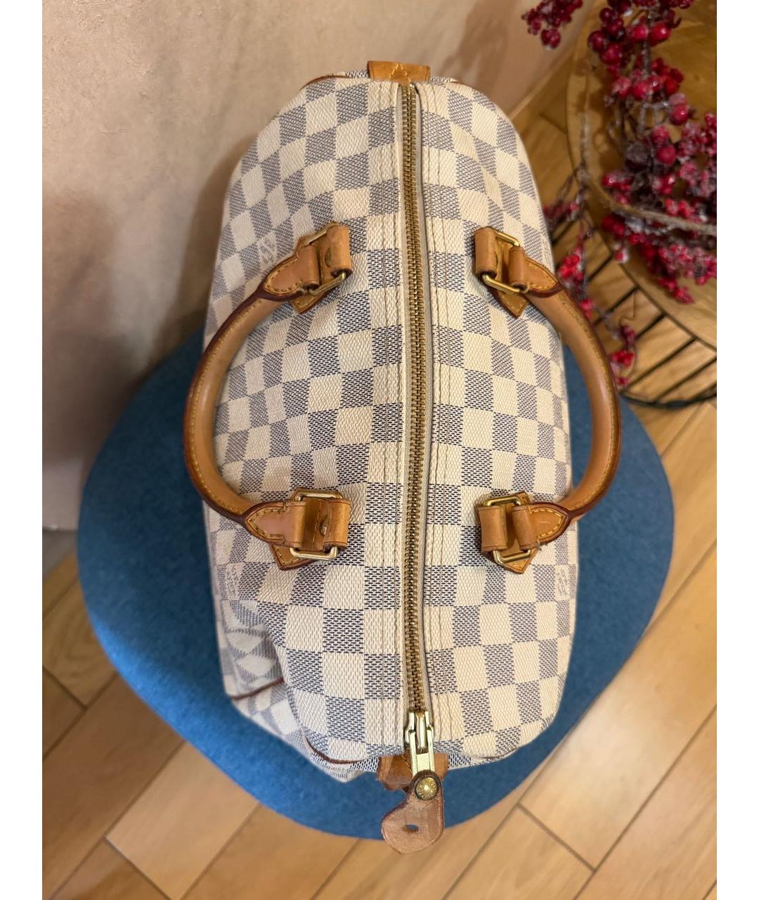 LOUIS VUITTON Бежевая сумка с короткими ручками из канвы, фото 4