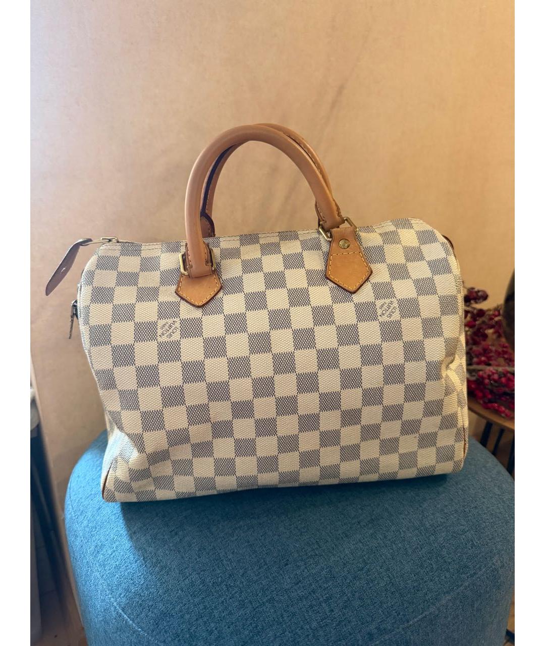 LOUIS VUITTON Бежевая сумка с короткими ручками из канвы, фото 5