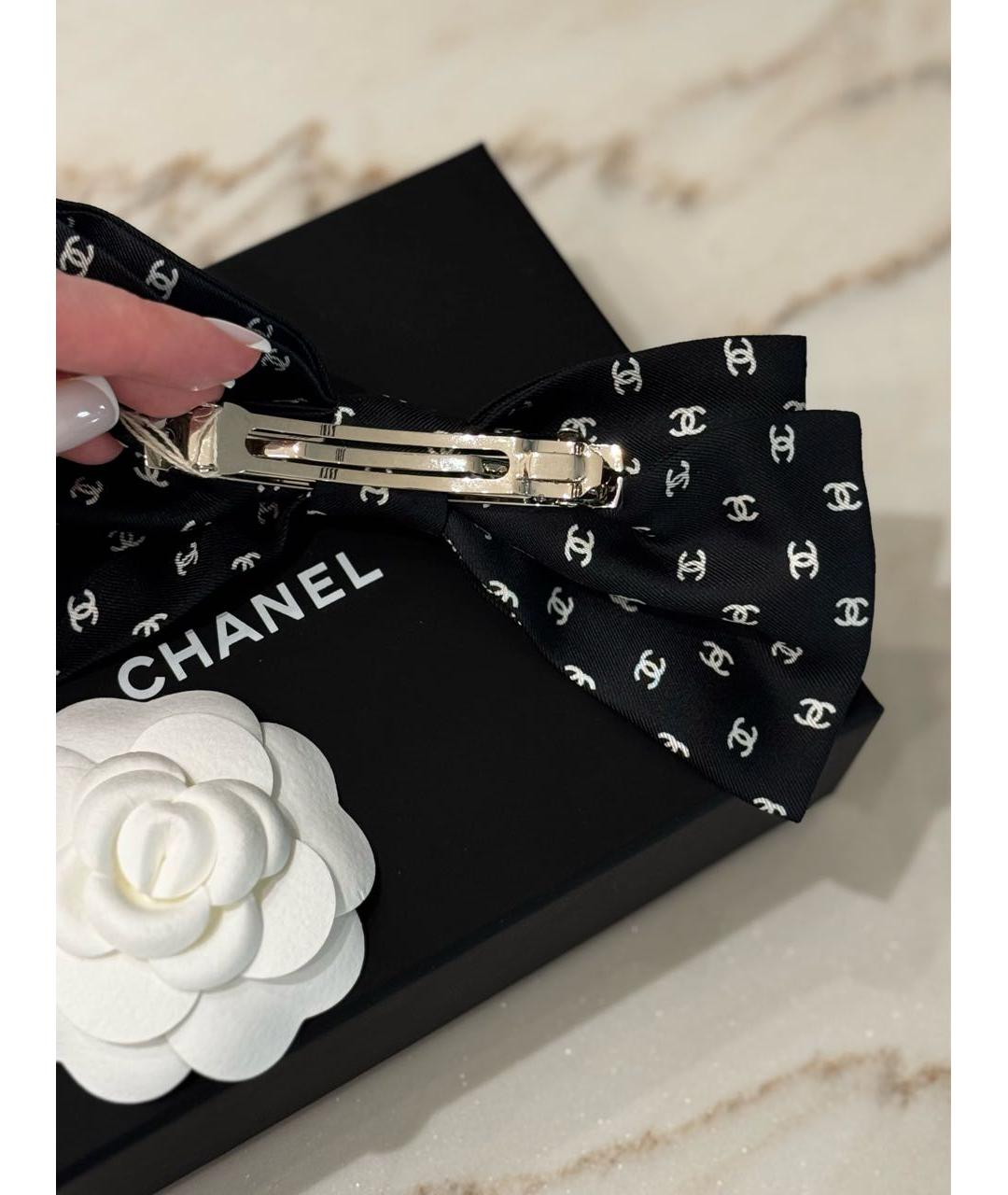 CHANEL Черная заколка, фото 4