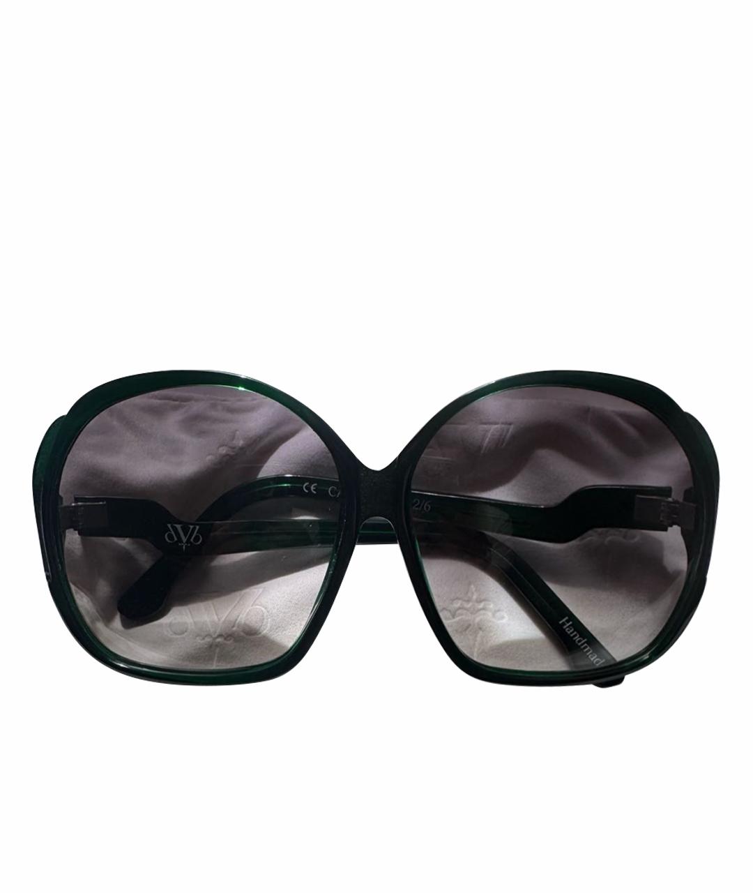 VICTORIA BECKHAM Зеленые пластиковые солнцезащитные очки, фото 1