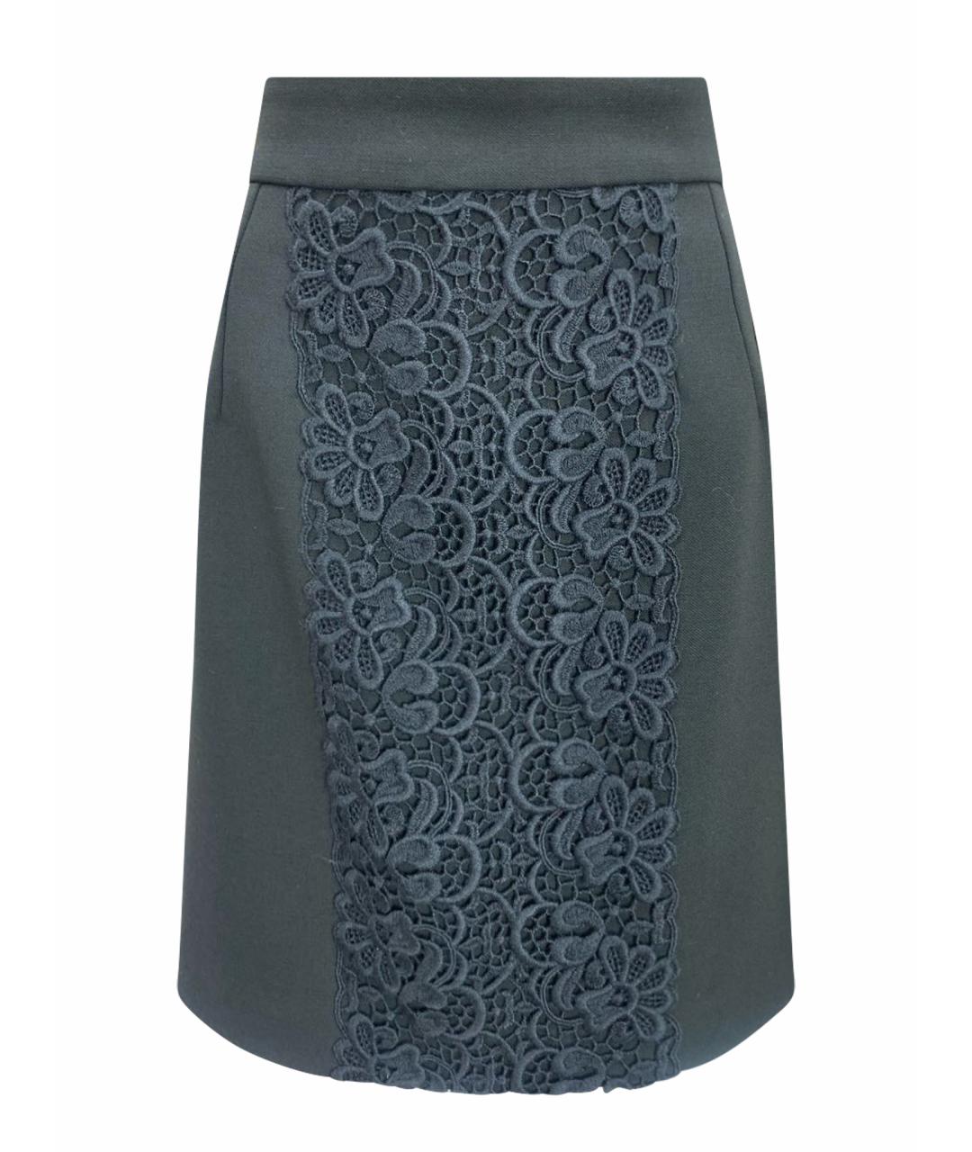 DOLCE&GABBANA Черная шерстяная юбка мини, фото 1