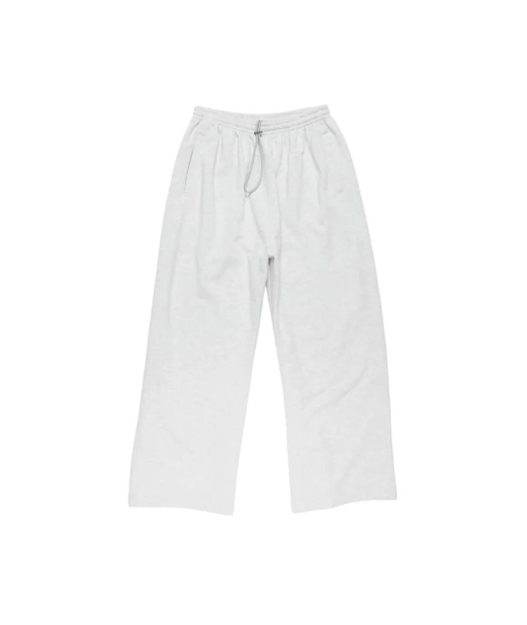 ACNE STUDIOS Серые хлопко-эластановые повседневные брюки, фото 5
