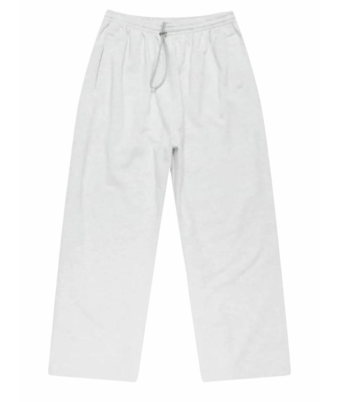 ACNE STUDIOS Серые хлопко-эластановые повседневные брюки, фото 1