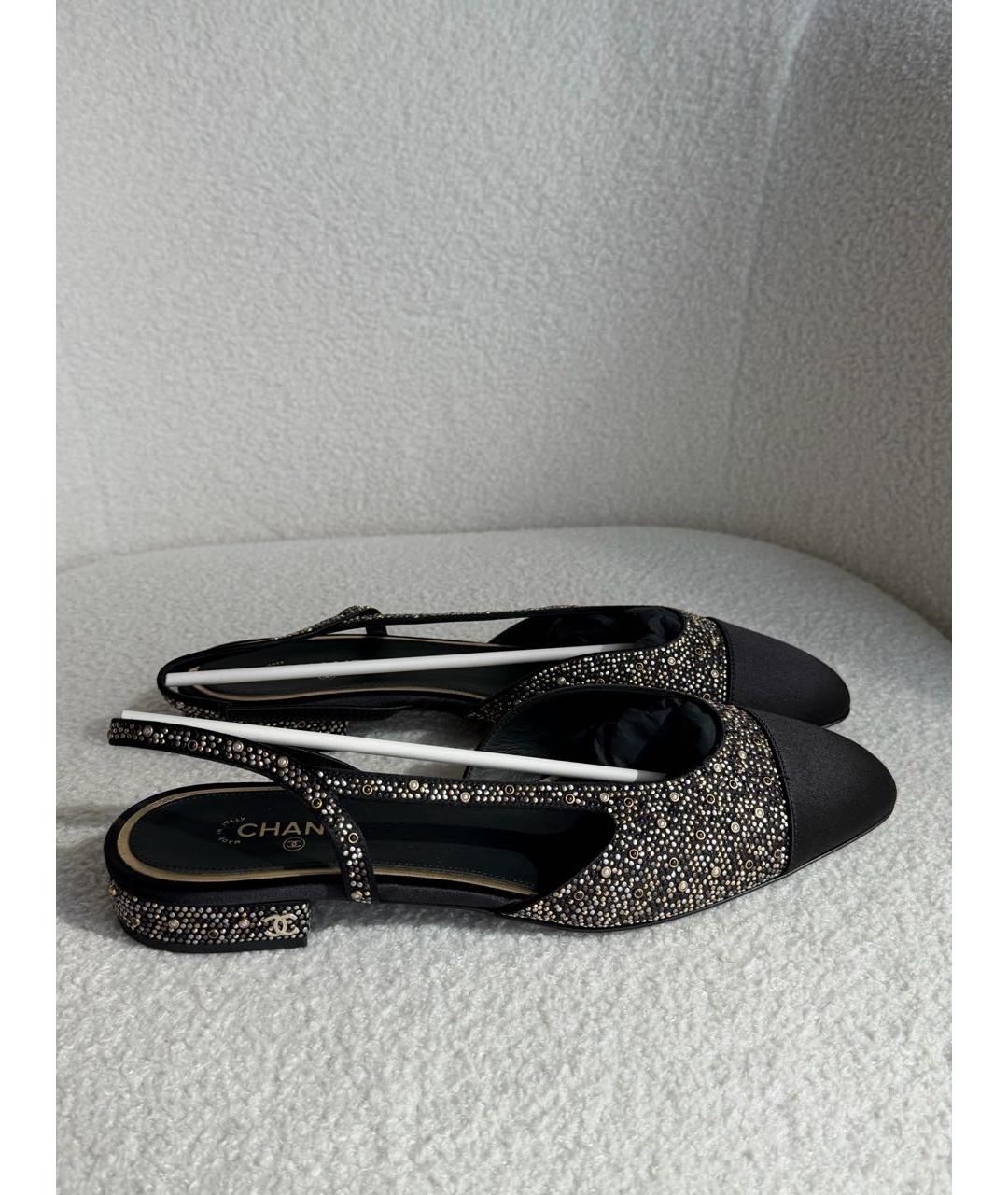 CHANEL Серебряные текстильные туфли, фото 4
