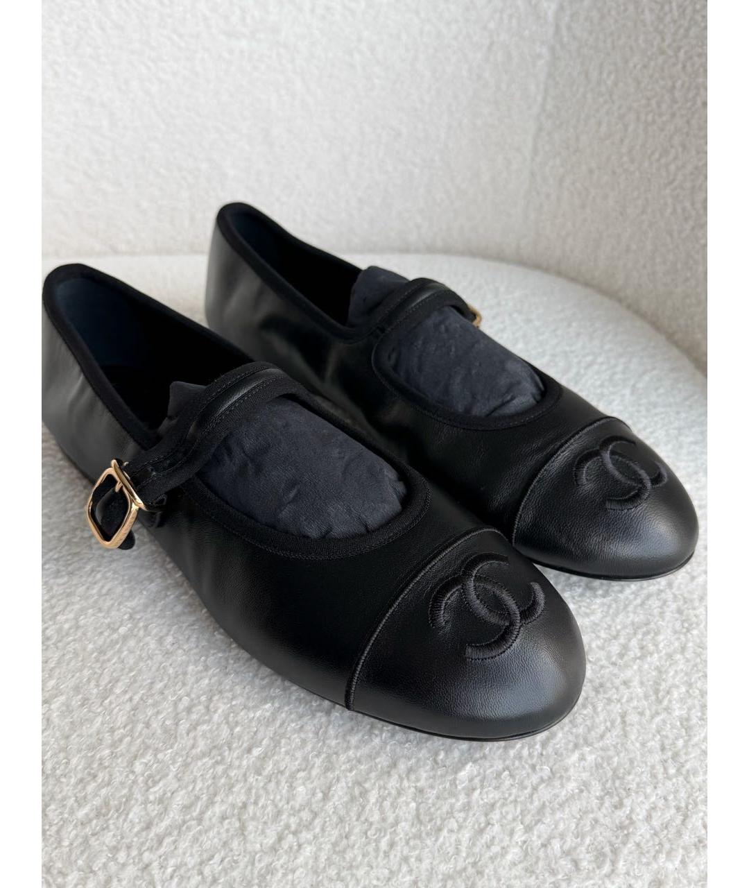 CHANEL Черные кожаные балетки, фото 3