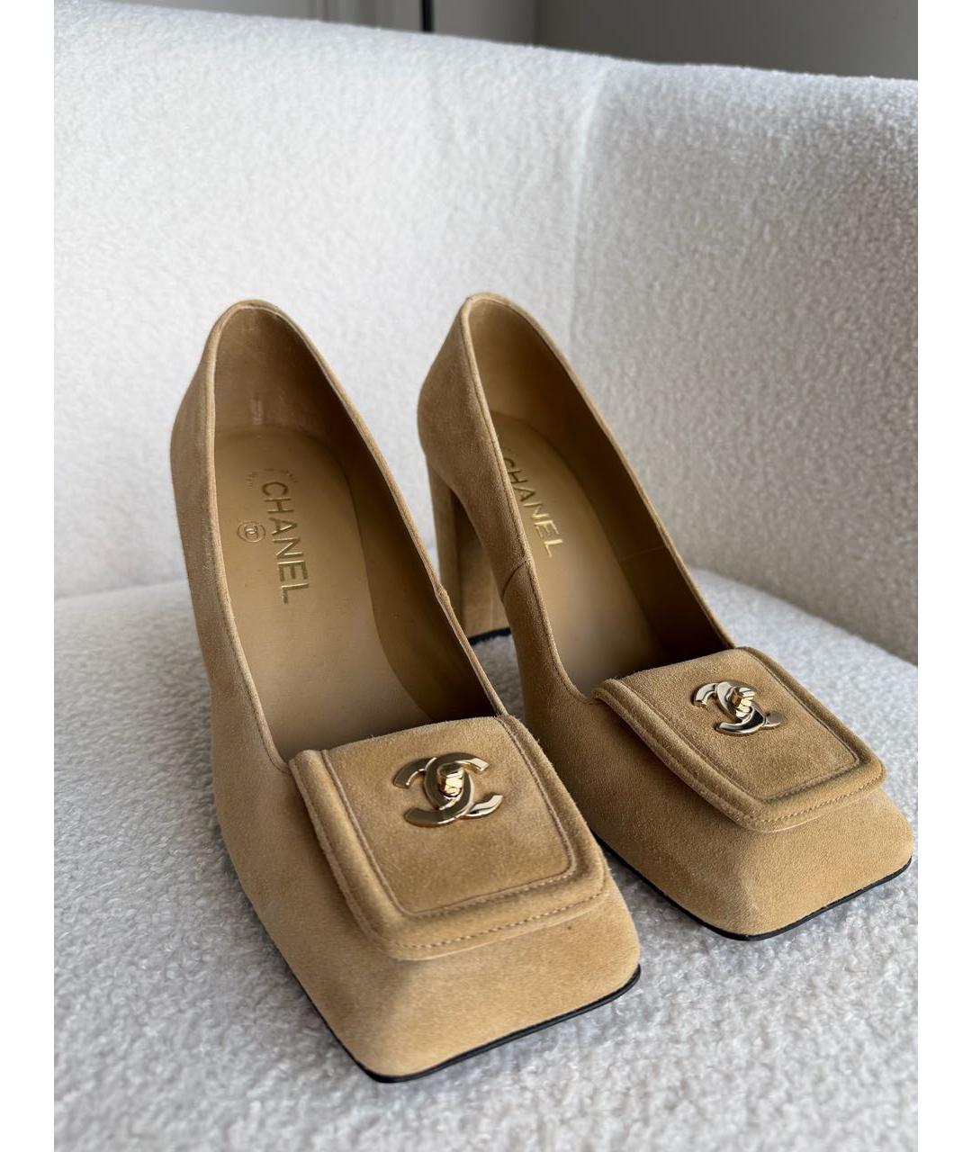CHANEL Бежевые туфли, фото 2