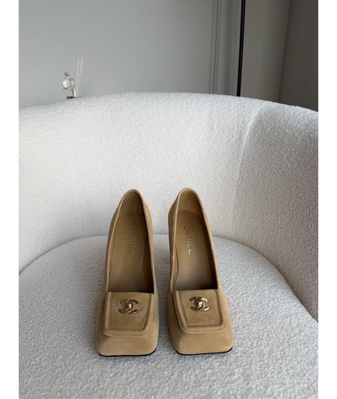 CHANEL Бежевые туфли, фото 4