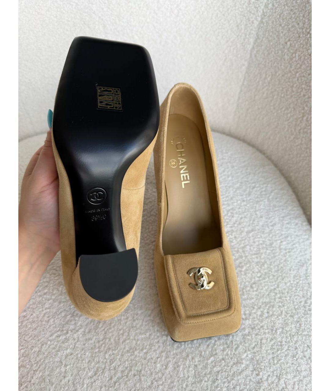 CHANEL Бежевые туфли, фото 3