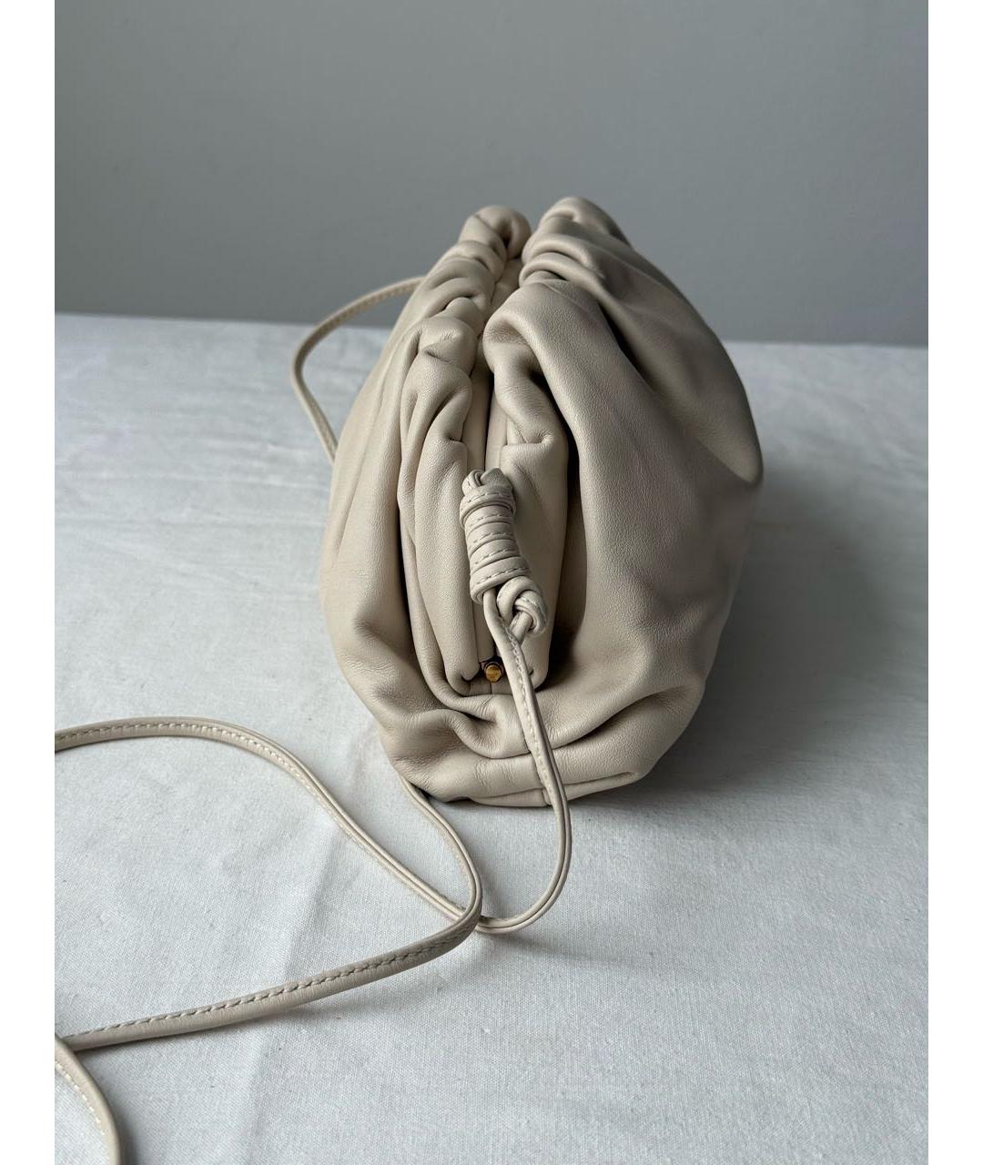 BOTTEGA VENETA Белая кожаная сумка через плечо, фото 2