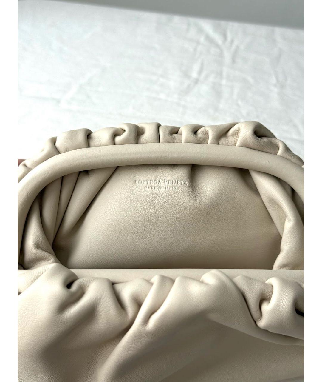 BOTTEGA VENETA Белая кожаная сумка через плечо, фото 5