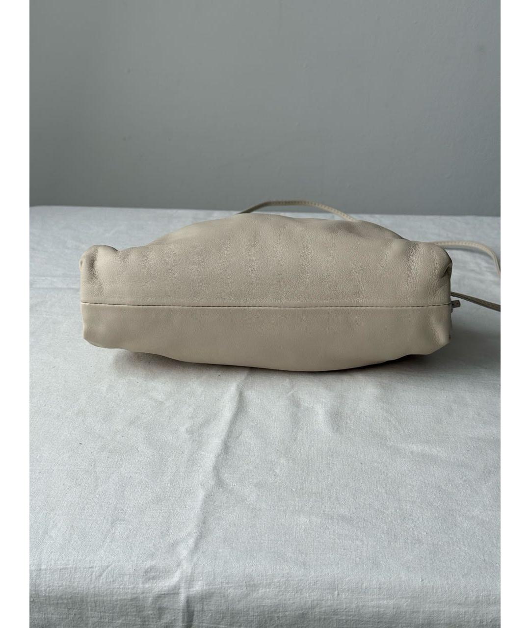 BOTTEGA VENETA Белая кожаная сумка через плечо, фото 3