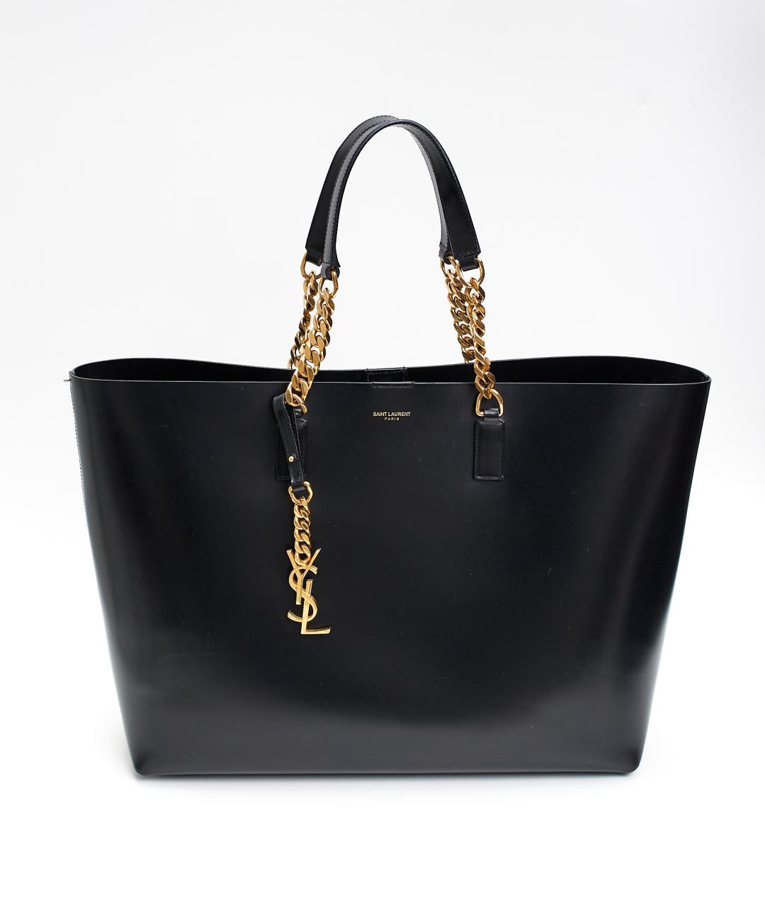 SAINT LAURENT Черная кожаная сумка с короткими ручками, фото 8