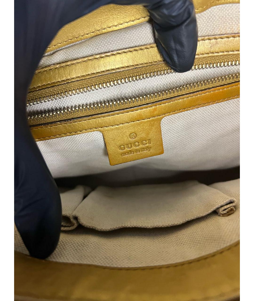 GUCCI Горчичная сумка тоут, фото 7