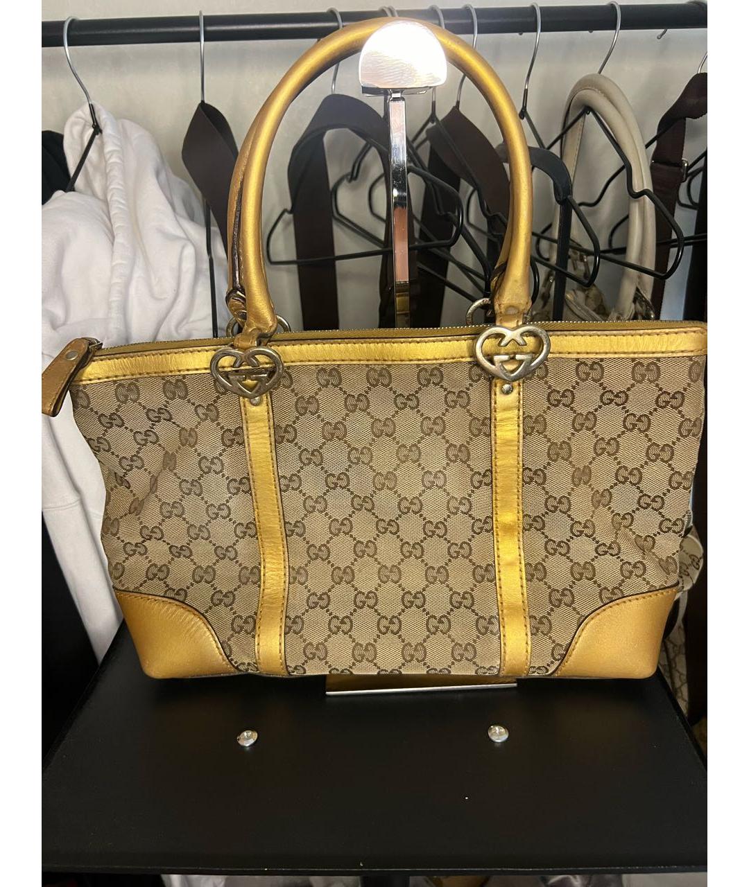 GUCCI Горчичная сумка тоут, фото 8