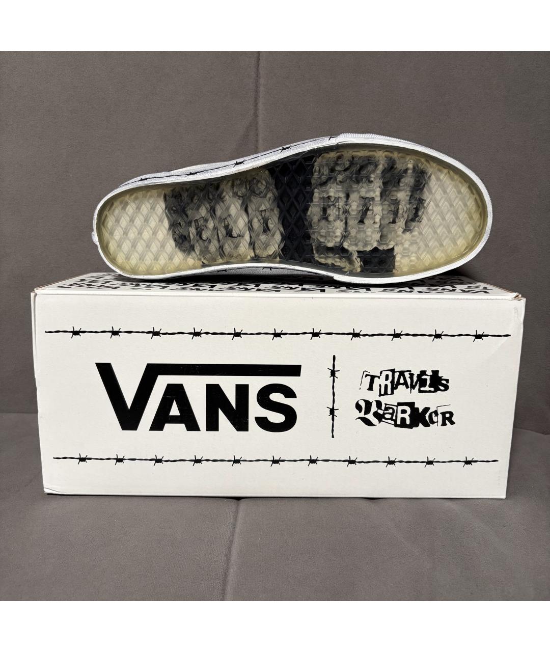 VANS Белые текстильные низкие кроссовки / кеды, фото 8