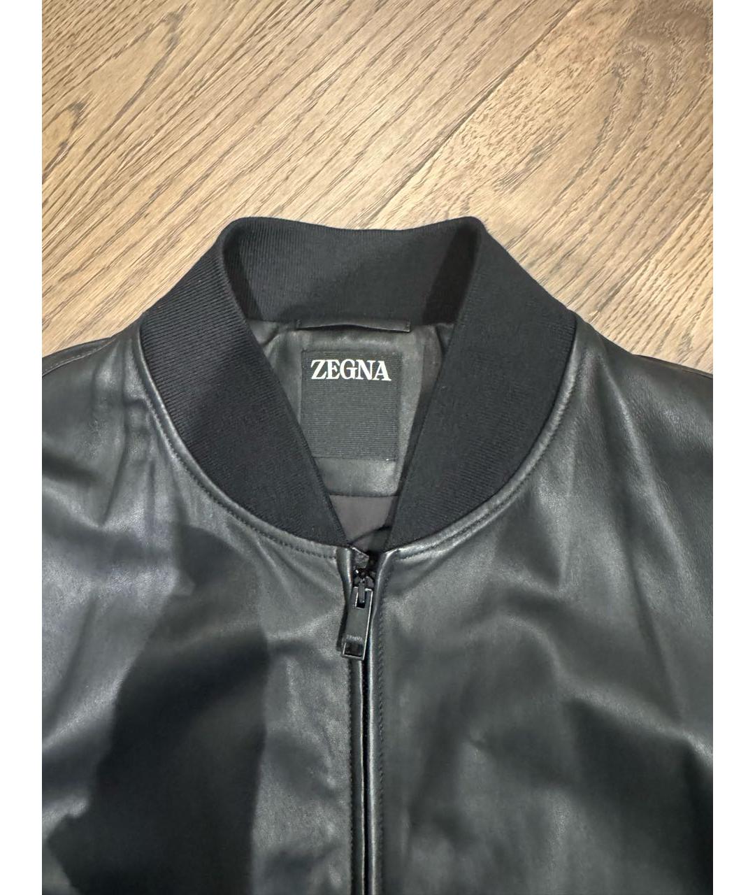 ZEGNA Черная кожаная куртка, фото 4