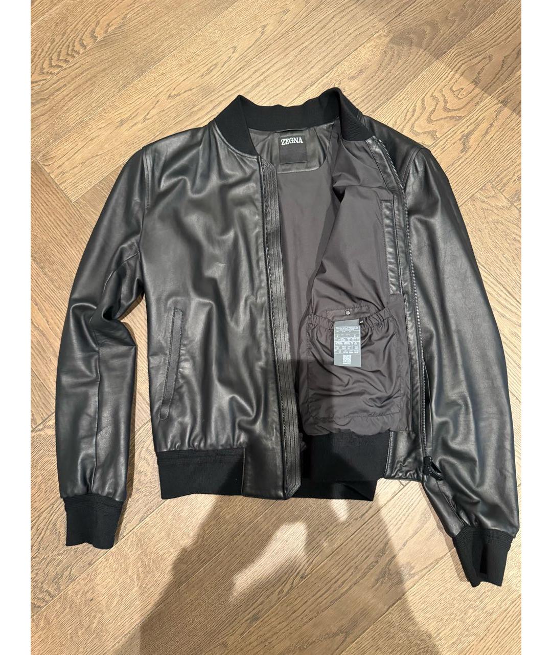 ZEGNA Черная кожаная куртка, фото 5
