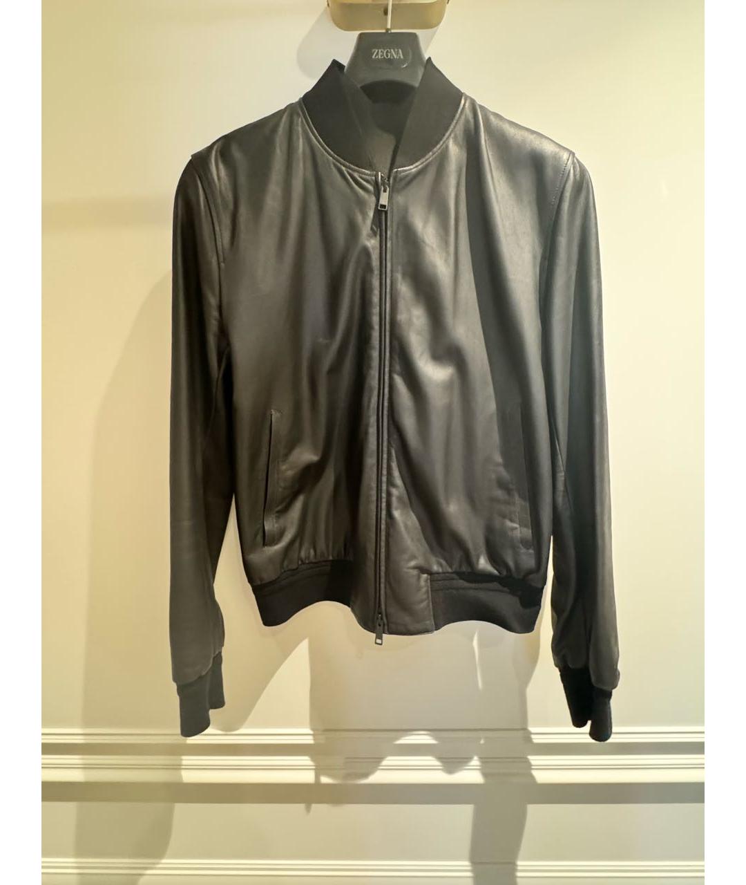 ZEGNA Черная кожаная куртка, фото 9