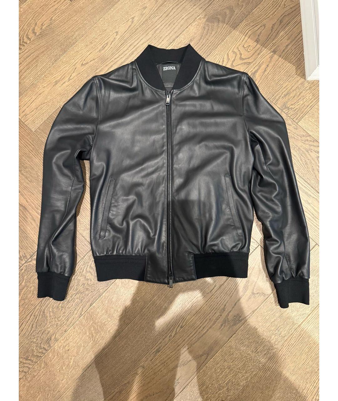 ZEGNA Черная кожаная куртка, фото 6