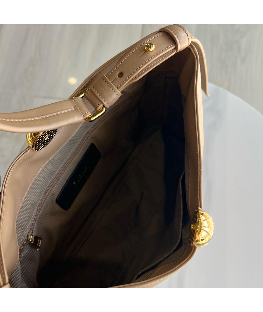 FURLA Бежевая кожаная сумка через плечо, фото 4