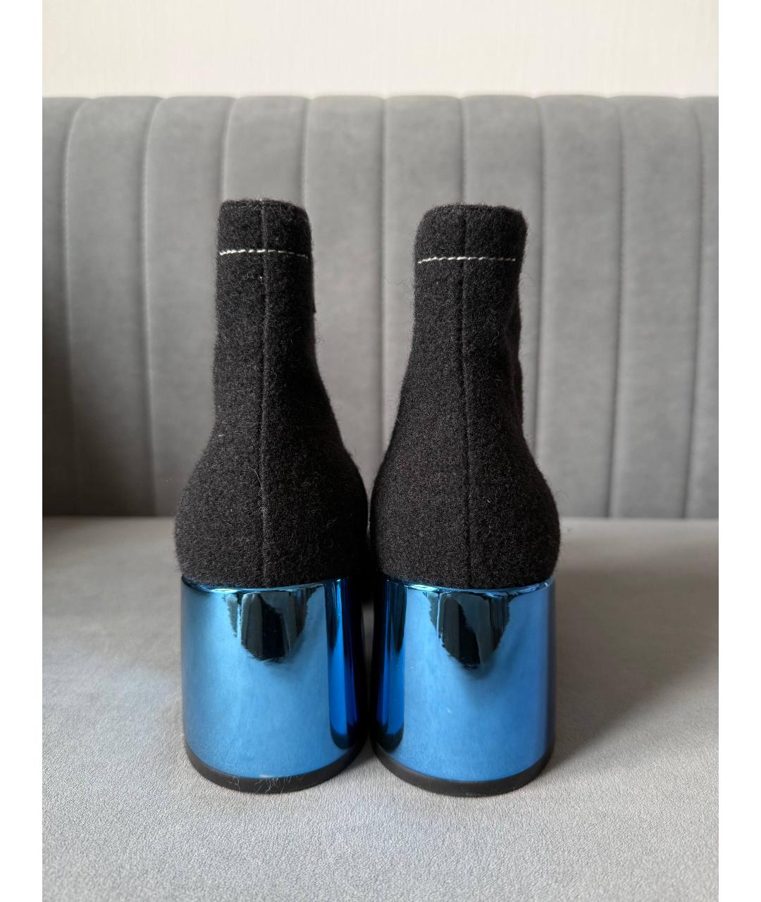 MM6 MAISON MARGIELA Черные текстильные ботильоны, фото 3
