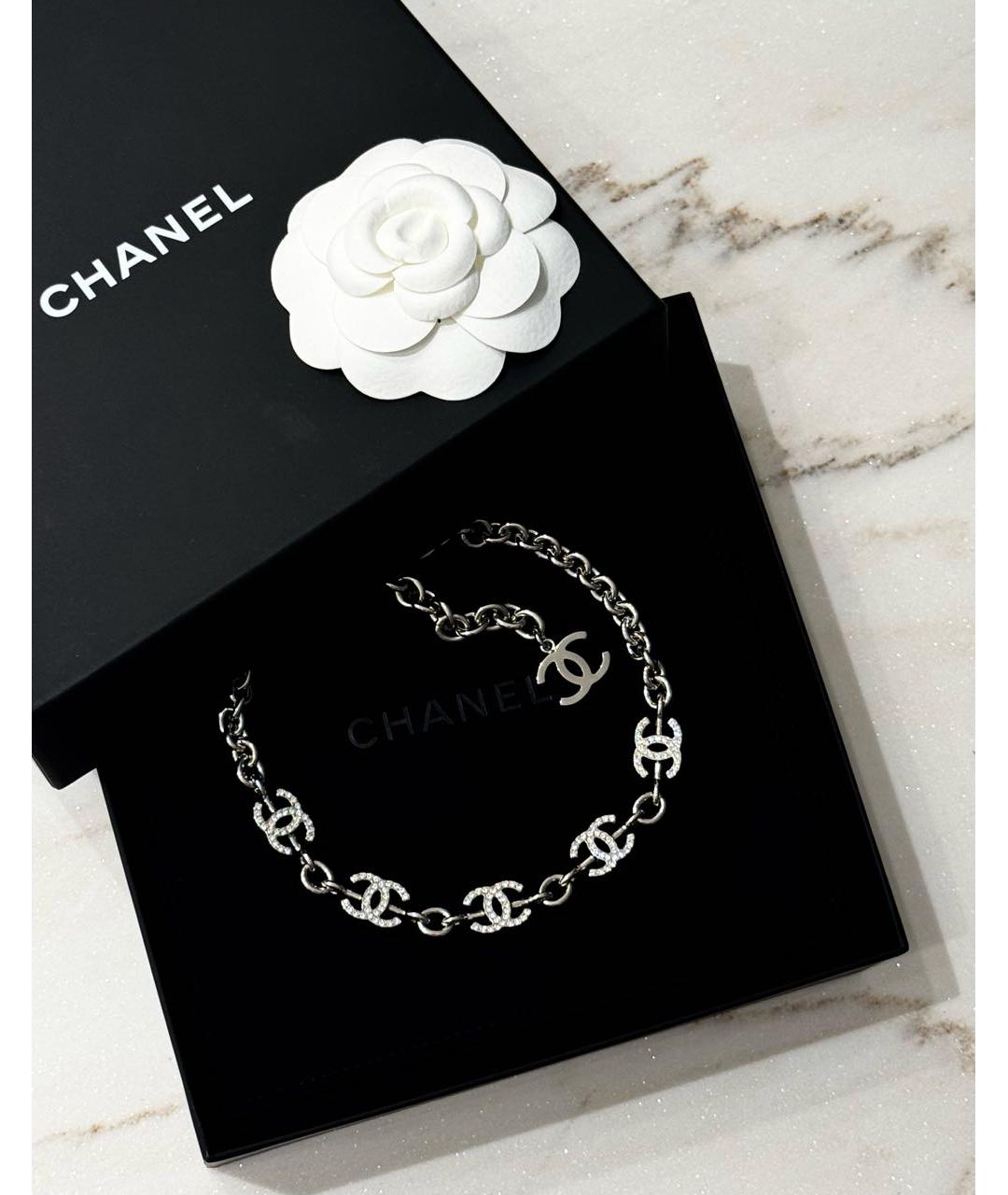 CHANEL Серебряное металлическое колье, фото 4