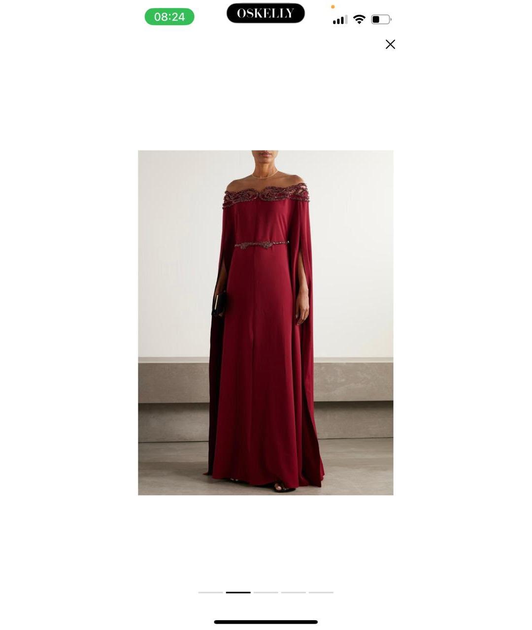 ZUHAIR MURAD Бордовое креповое вечернее платье, фото 3