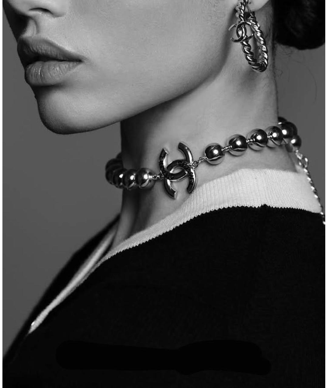 CHANEL Серебряное металлическое колье, фото 3
