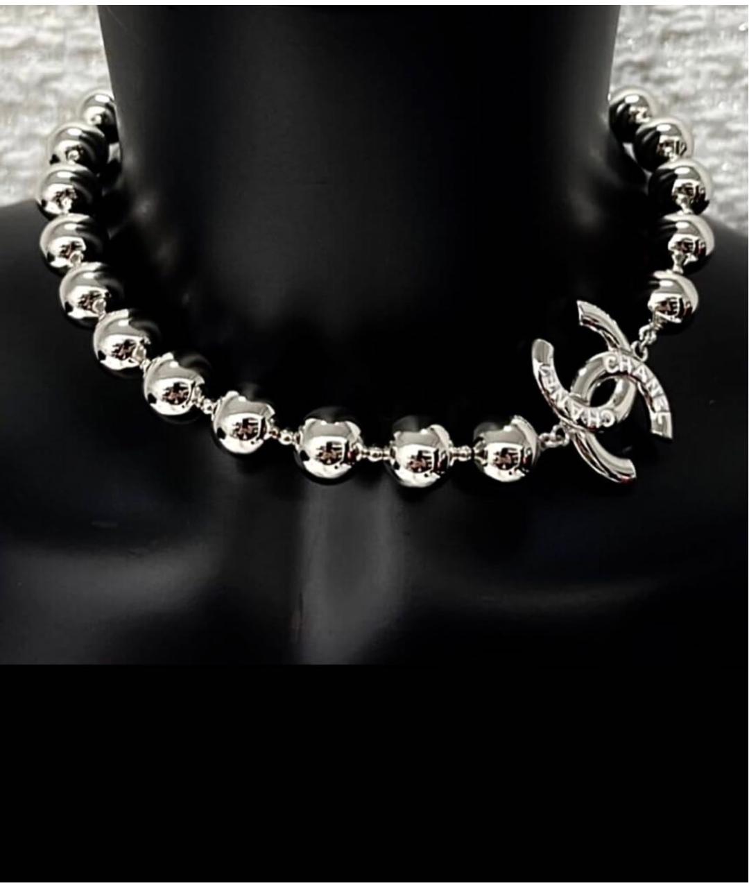 CHANEL Серебряное металлическое колье, фото 6