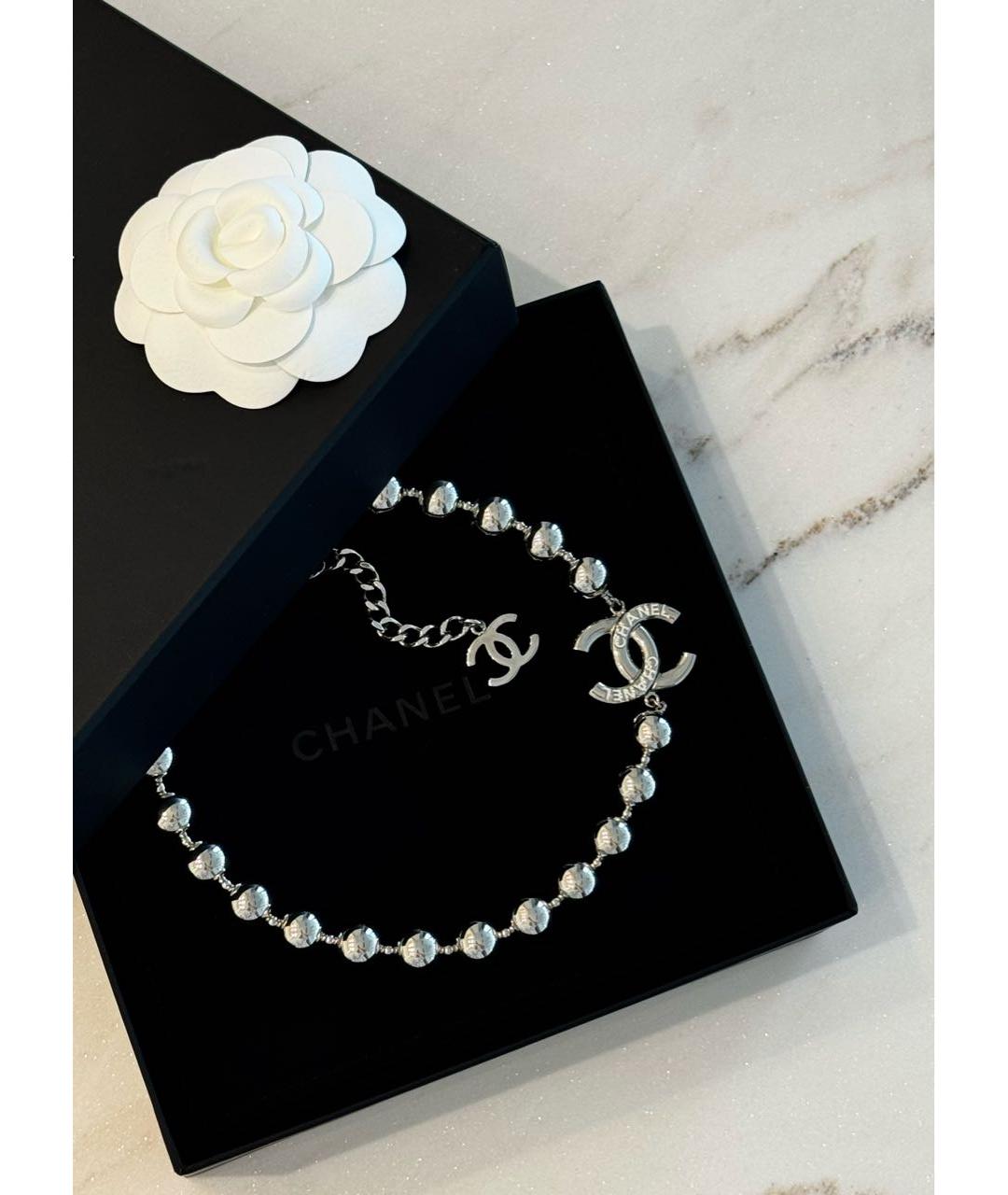 CHANEL Серебряное металлическое колье, фото 4