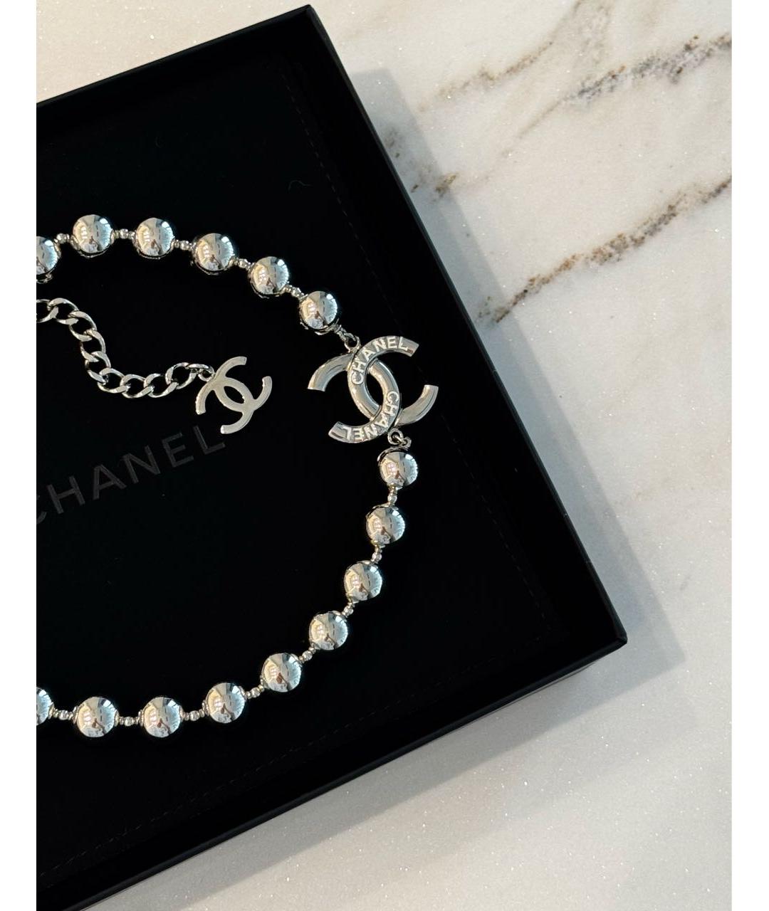 CHANEL Серебряное металлическое колье, фото 5