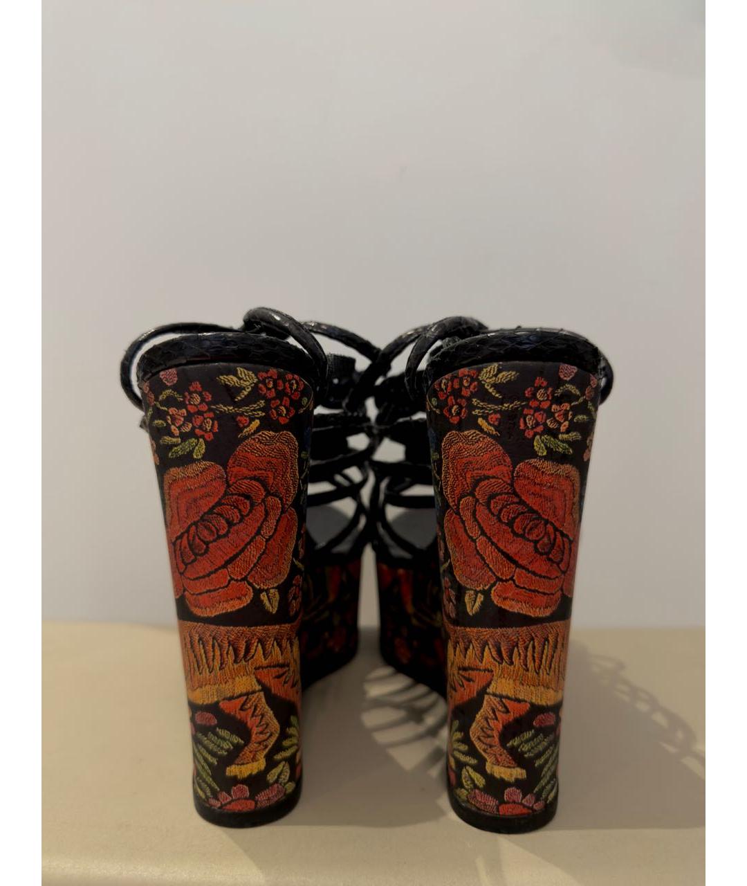 ROBERTO CAVALLI Мульти кожаные босоножки, фото 4