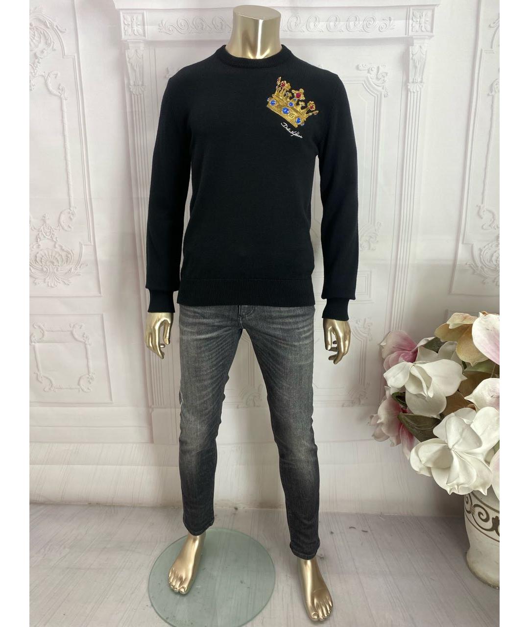DOLCE&GABBANA Черный шерстяной джемпер / свитер, фото 6