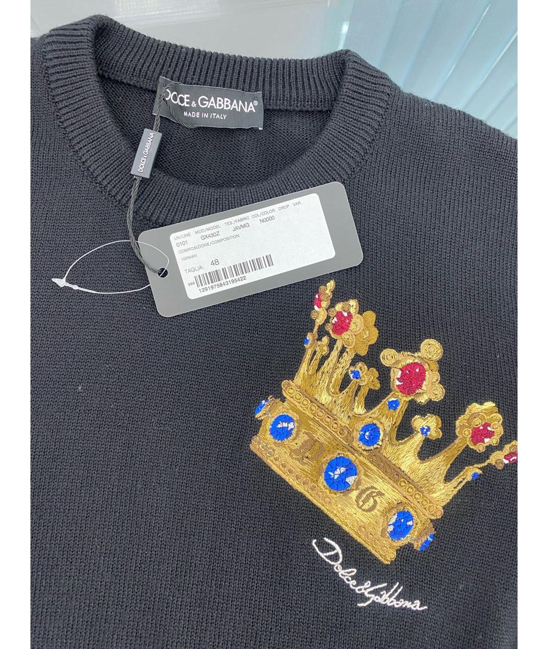 DOLCE&GABBANA Черный шерстяной джемпер / свитер, фото 3
