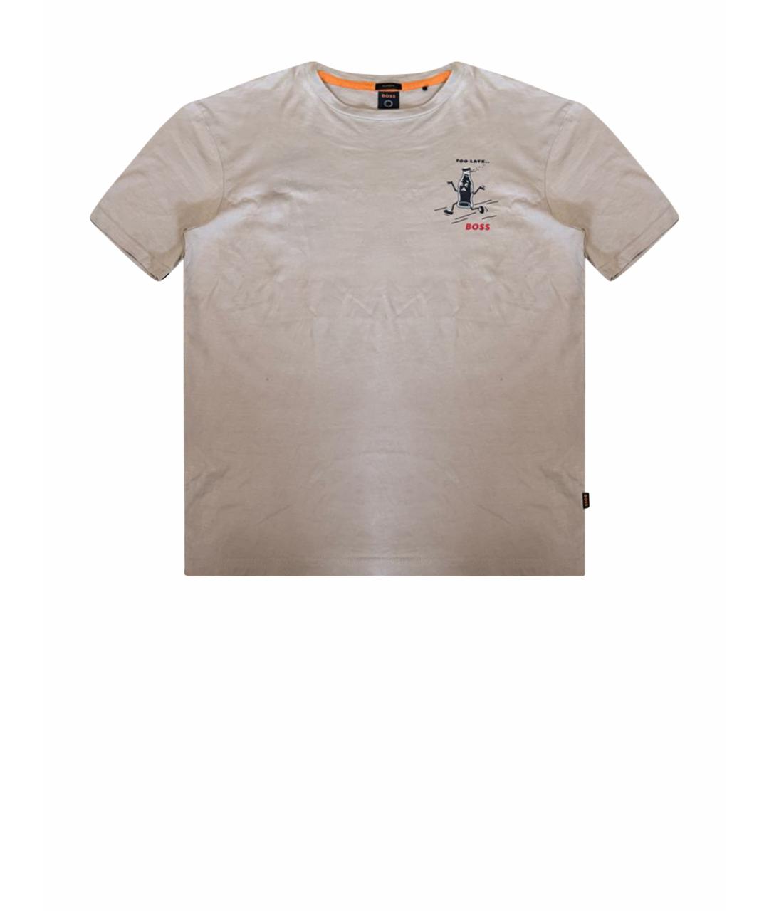 HUGO BOSS Бежевая хлопковая футболка, фото 1
