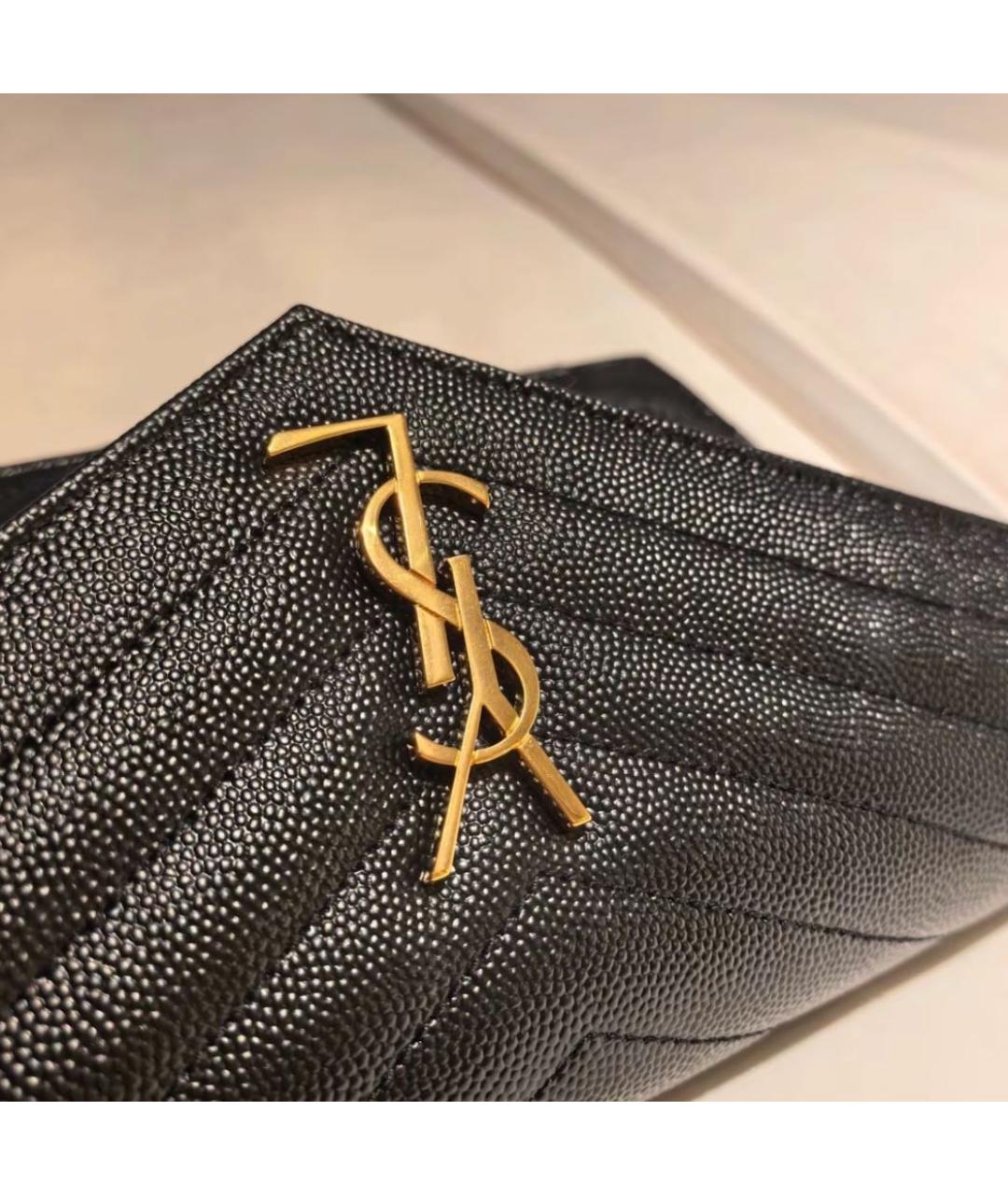 SAINT LAURENT Черная кожаная сумка через плечо, фото 6
