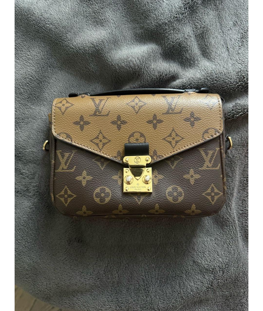 LOUIS VUITTON Коричневая кожаная сумка через плечо, фото 5
