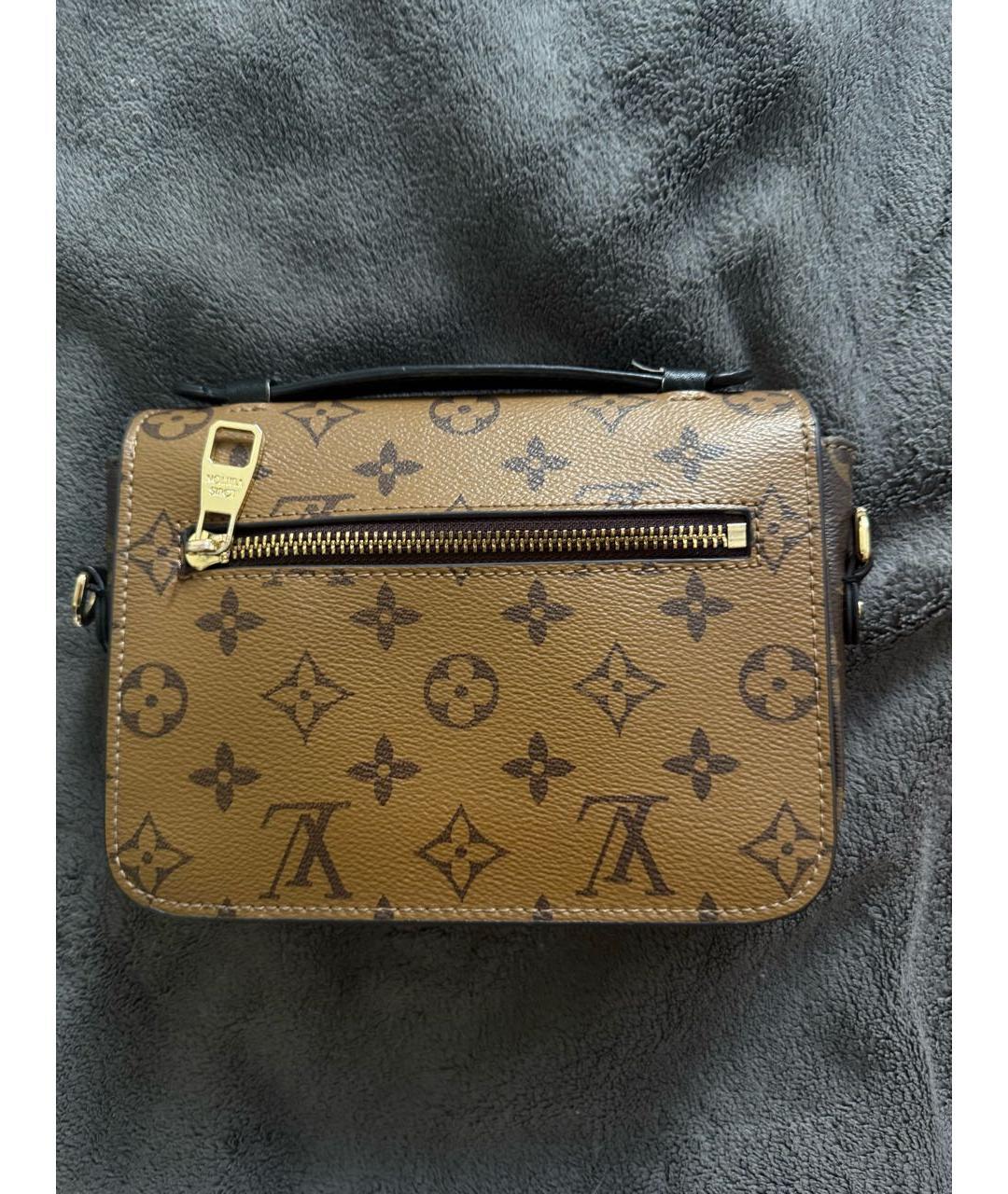 LOUIS VUITTON Коричневая кожаная сумка через плечо, фото 2
