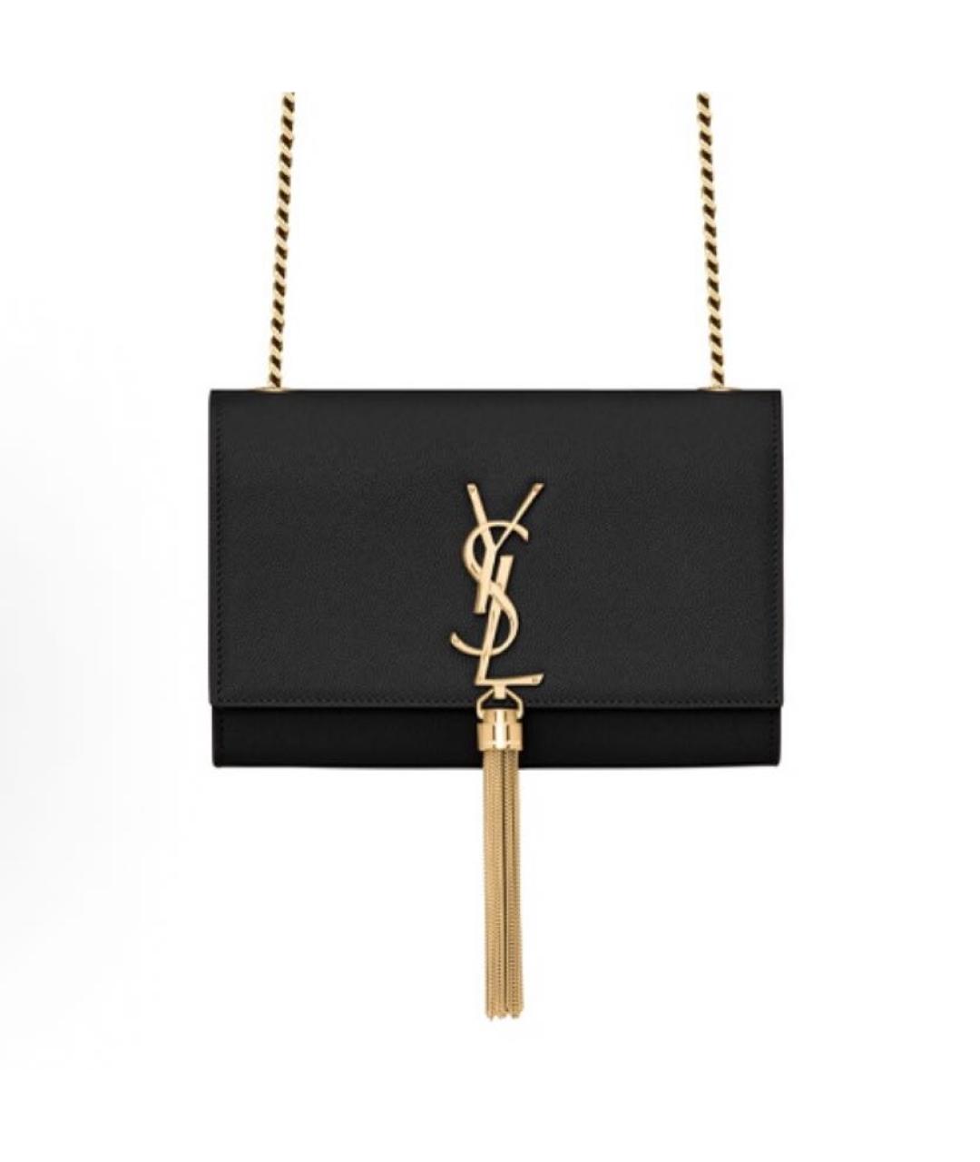 SAINT LAURENT Черная кожаная сумка через плечо, фото 9