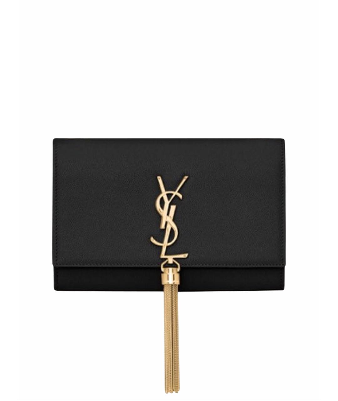 SAINT LAURENT Черная кожаная сумка через плечо, фото 1