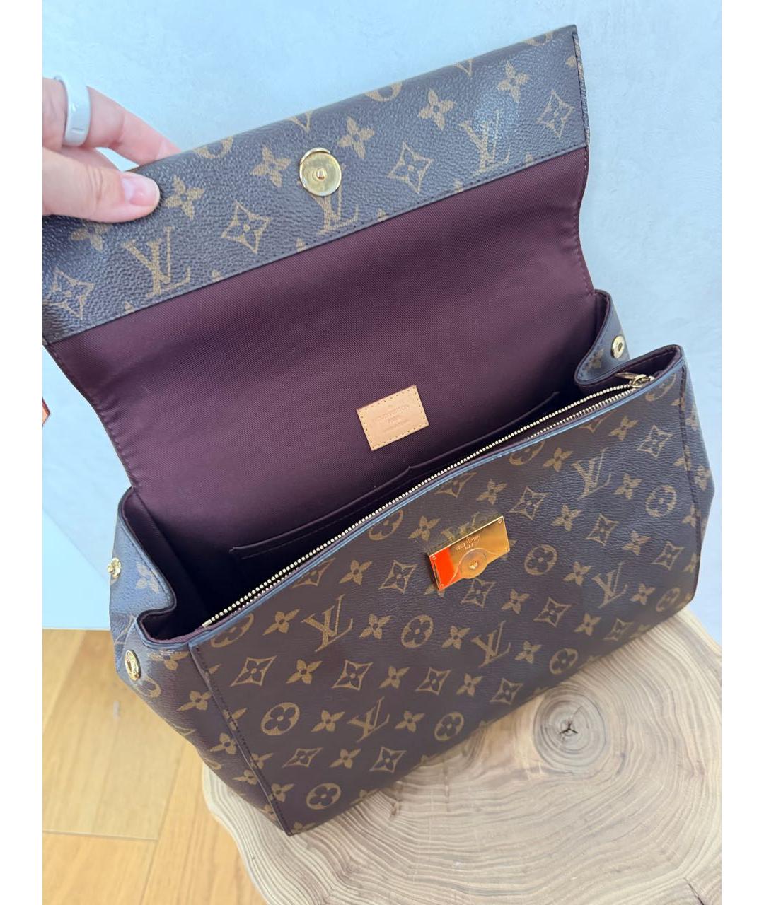 LOUIS VUITTON Коричневая сумка с короткими ручками из канвы, фото 4
