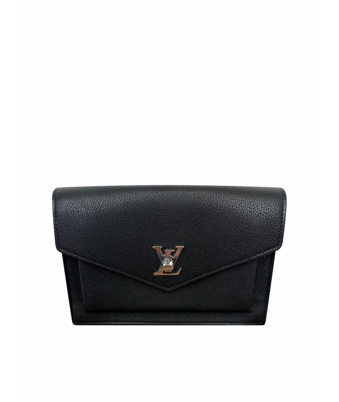 LOUIS VUITTON Черная кожаная сумка с короткими ручками, фото 1