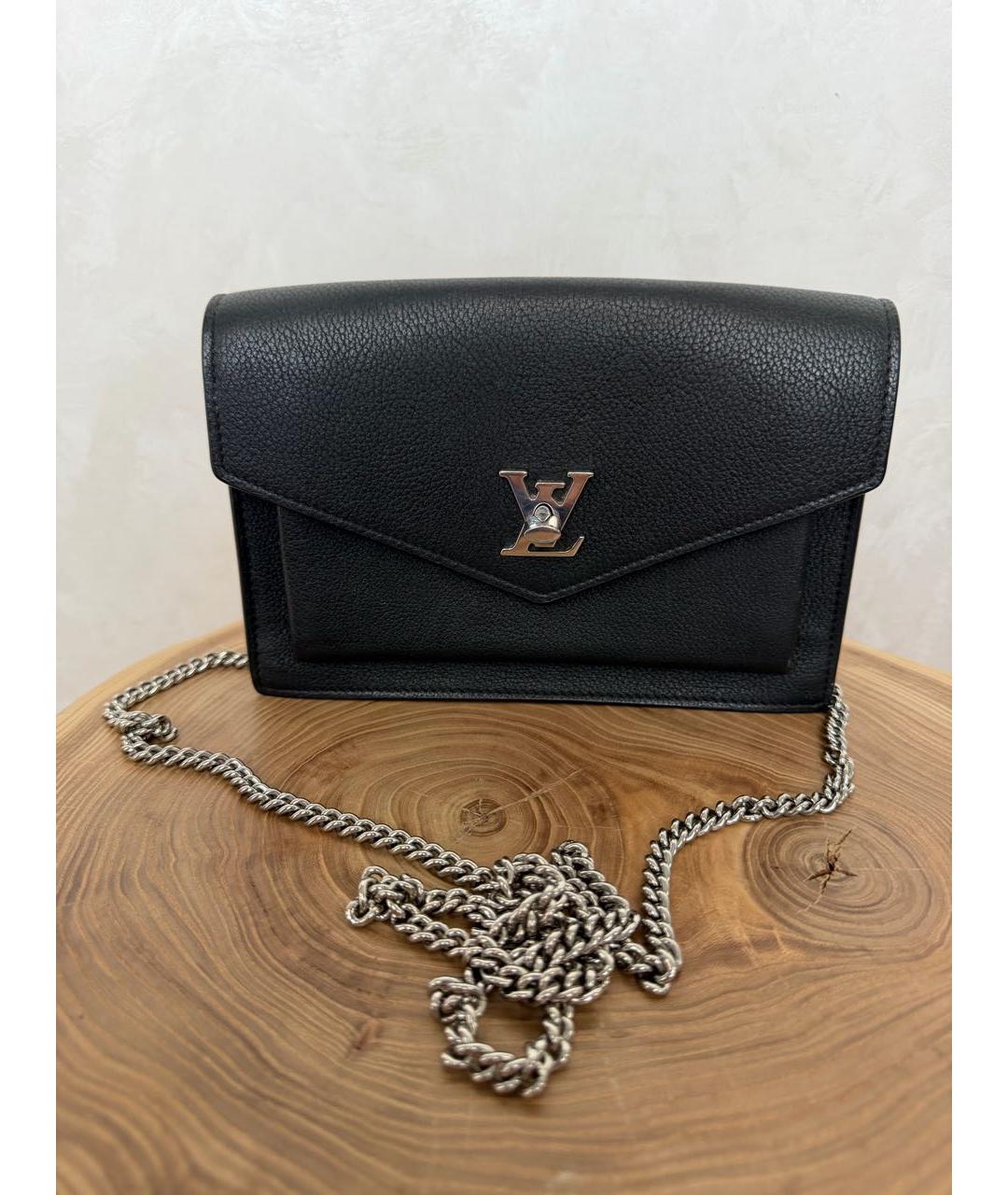 LOUIS VUITTON Черная кожаная сумка с короткими ручками, фото 5