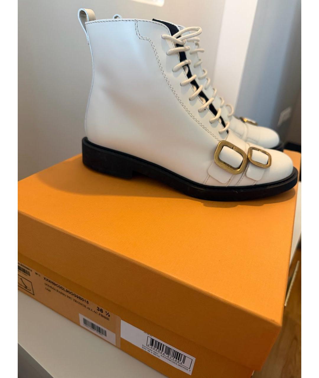 TOD'S Белые кожаные ботинки, фото 3