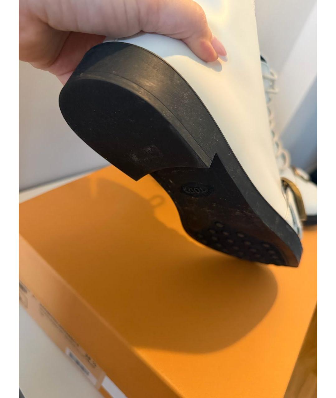 TOD'S Белые кожаные ботинки, фото 5