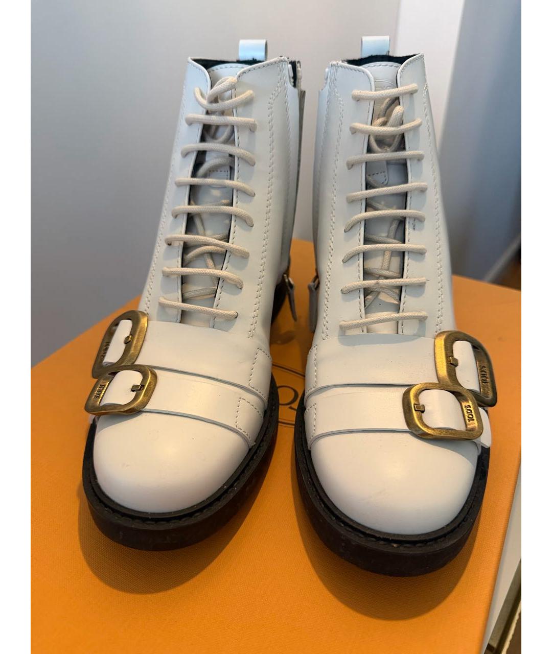 TOD'S Белые кожаные ботинки, фото 2