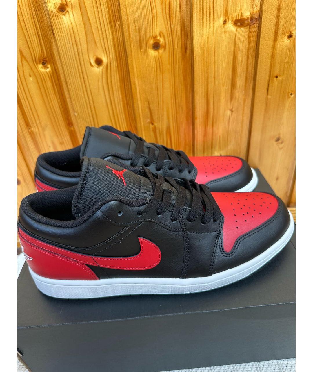 NIKE Красные кожаные низкие кроссовки / кеды, фото 4