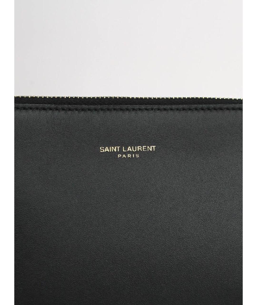 SAINT LAURENT Черная кожаная сумка через плечо, фото 5