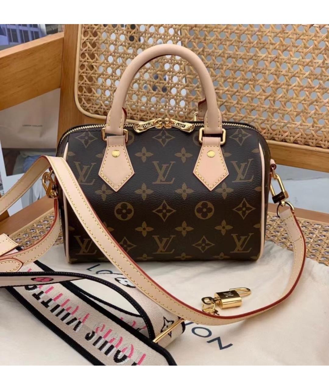LOUIS VUITTON Коричневая сумка через плечо из канвы, фото 3