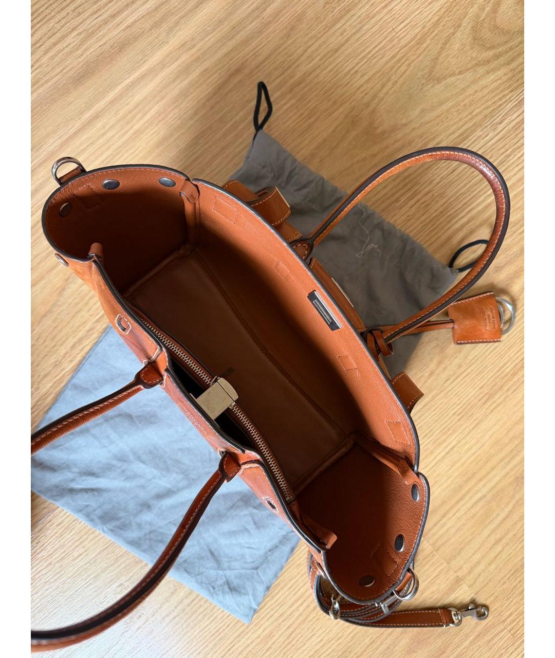 BALENCIAGA Коричневая кожаная сумка тоут, фото 4